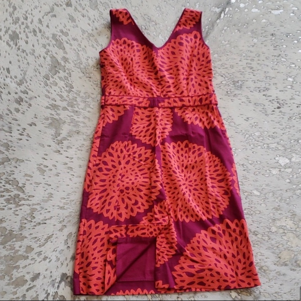 Boden Abstract Floral Zinnia Sheath Dress Sz6